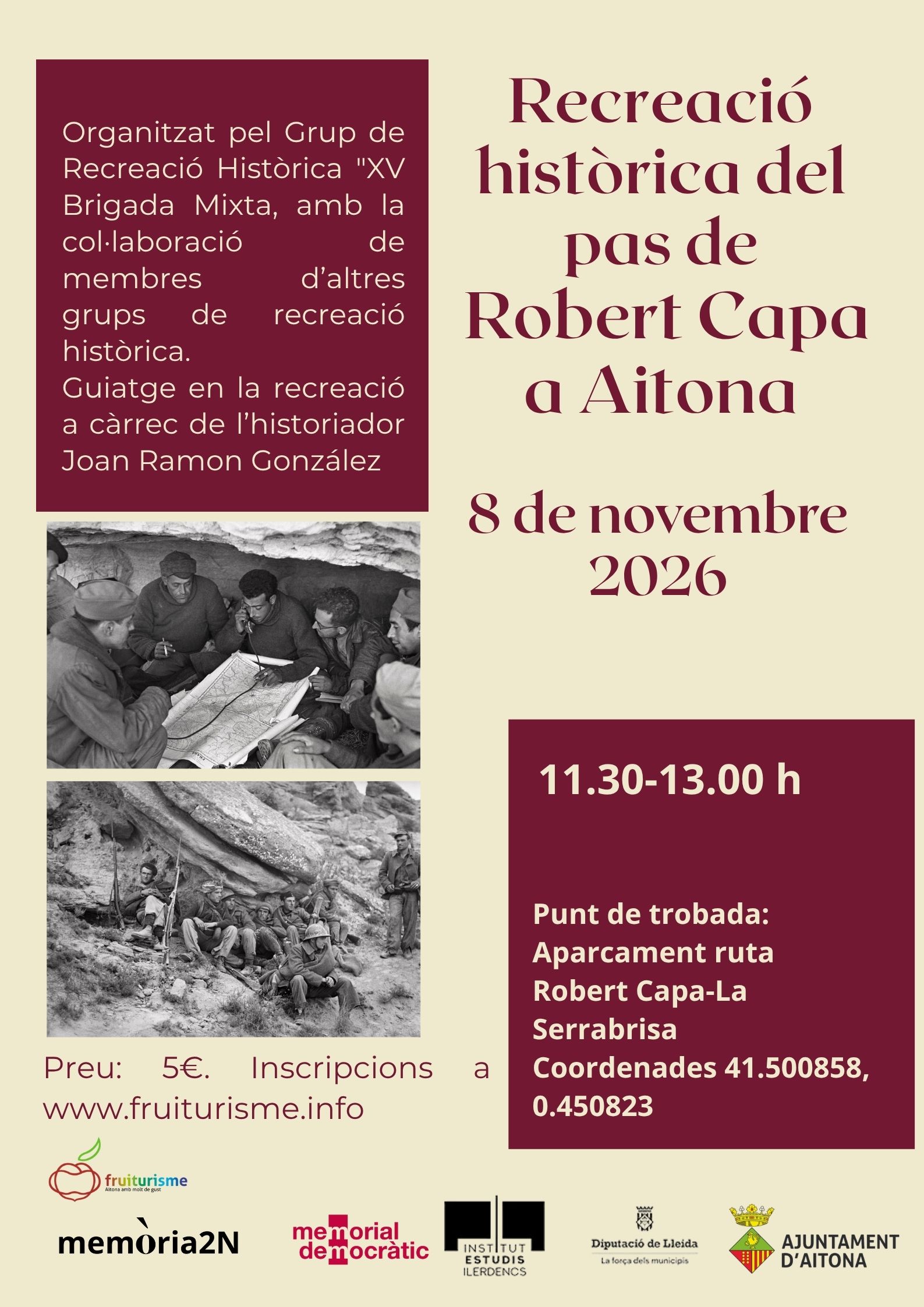 Recreació històrica del pas de Robert Capa a Aitona
